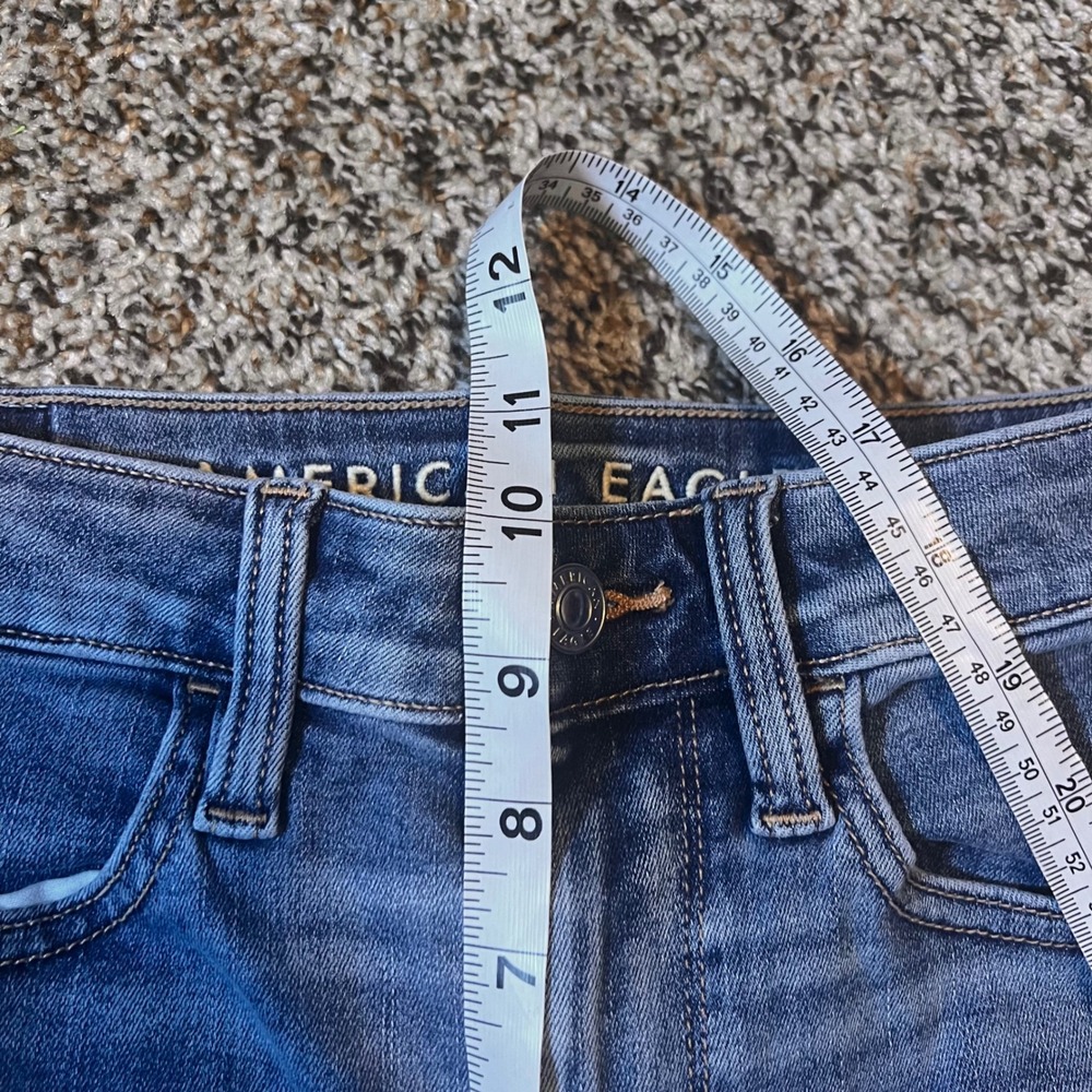 American Eagle Super High-Rise Jeggings Size 4 Long Blue Wash Denim Jeans‎ - Picture 6 of 9